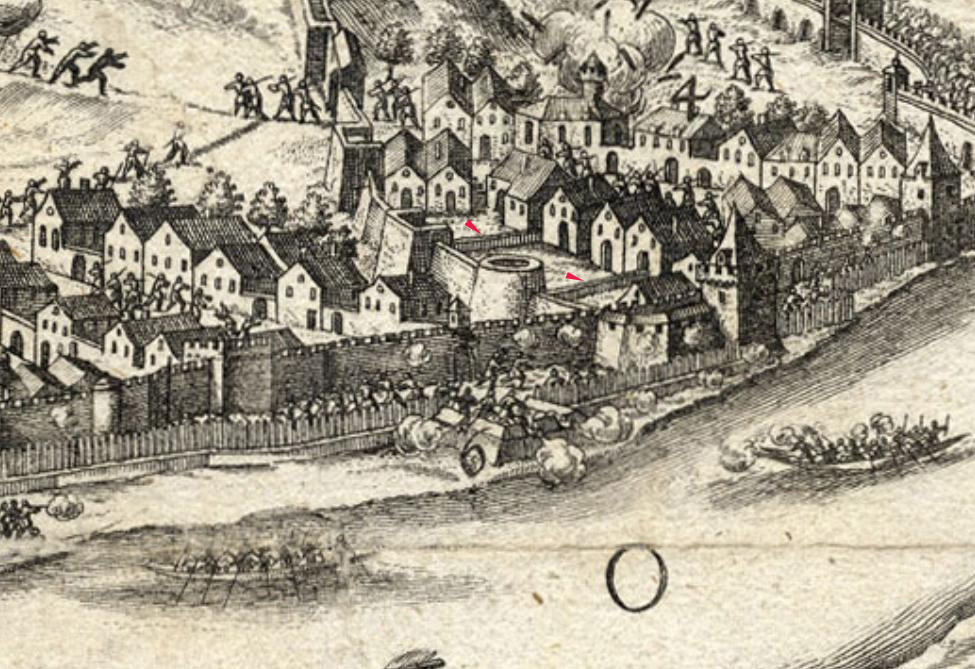 1688. Gump, detalj oko vodene kapije, staze na stubovima.jpg