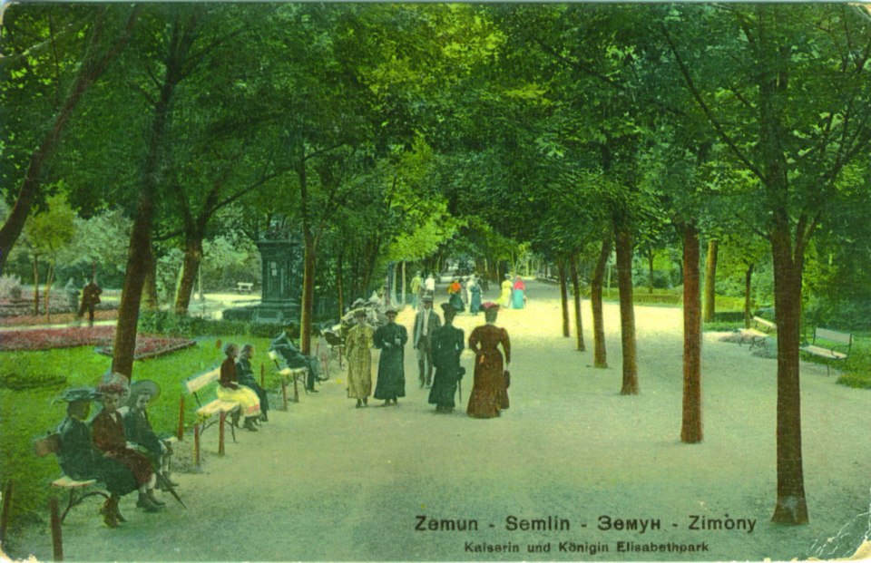 Glavna aleja Zemunskog parka, obojena razglednica - zemun21.jpg