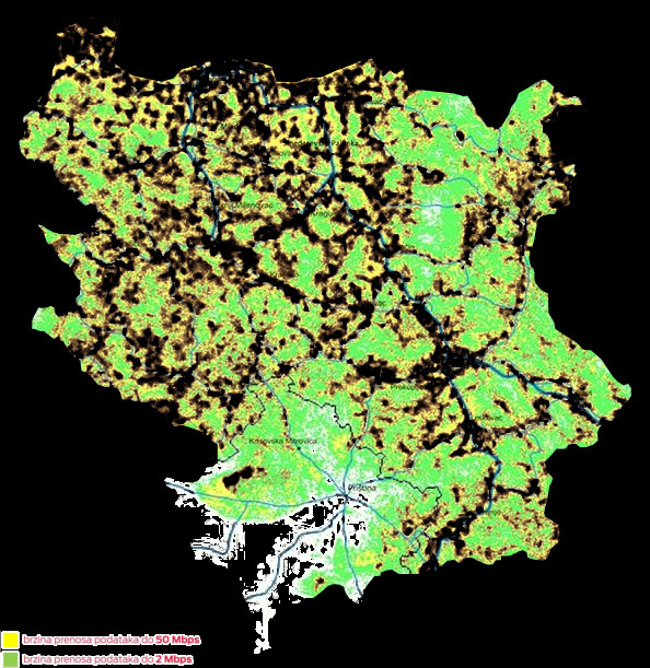 Pokrivenost Srbije i mapa kvaliteta prenosa podataka MTS-a, deo juzno od Save i Dunava, brzine...jpg